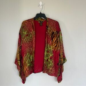 Mirasol Silk Blend Beaded Women’s Art To Wear Cardigan Size Medium